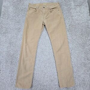 J Crew 484 Pants 31x32 Tan Corduroy Straight Leg Stretch Chinos Comfort